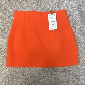 Zara Bright Orange Mini Skirt